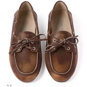 Miu Miu Boat Moccasin Loafers Size EU 37/ US 7 Floor Sample.
